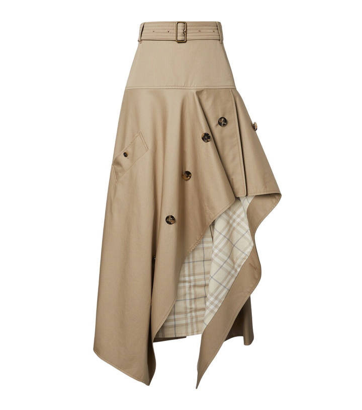 Photo: Burberry Heather asymmetric cotton midi skirt