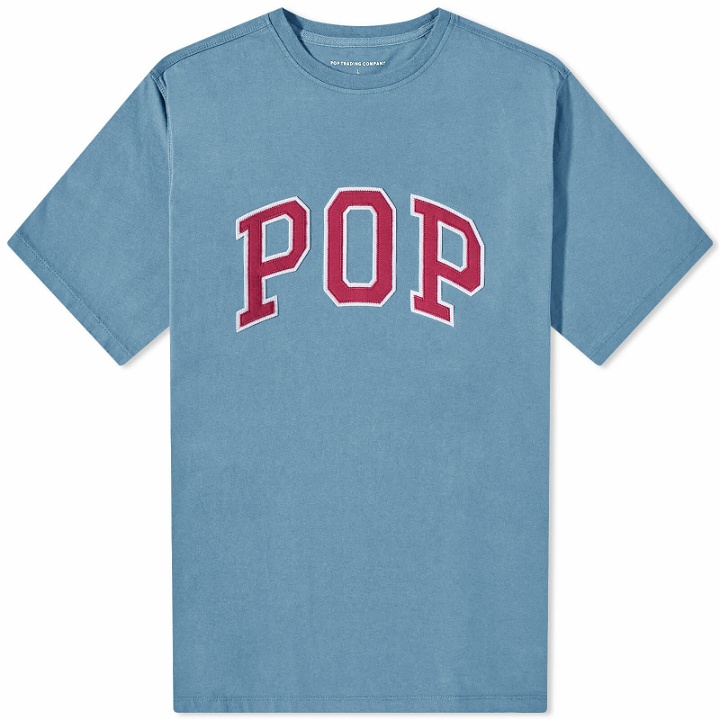 Photo: Pop Trading Company Men's Arch T-Shirt in Blue Shadow