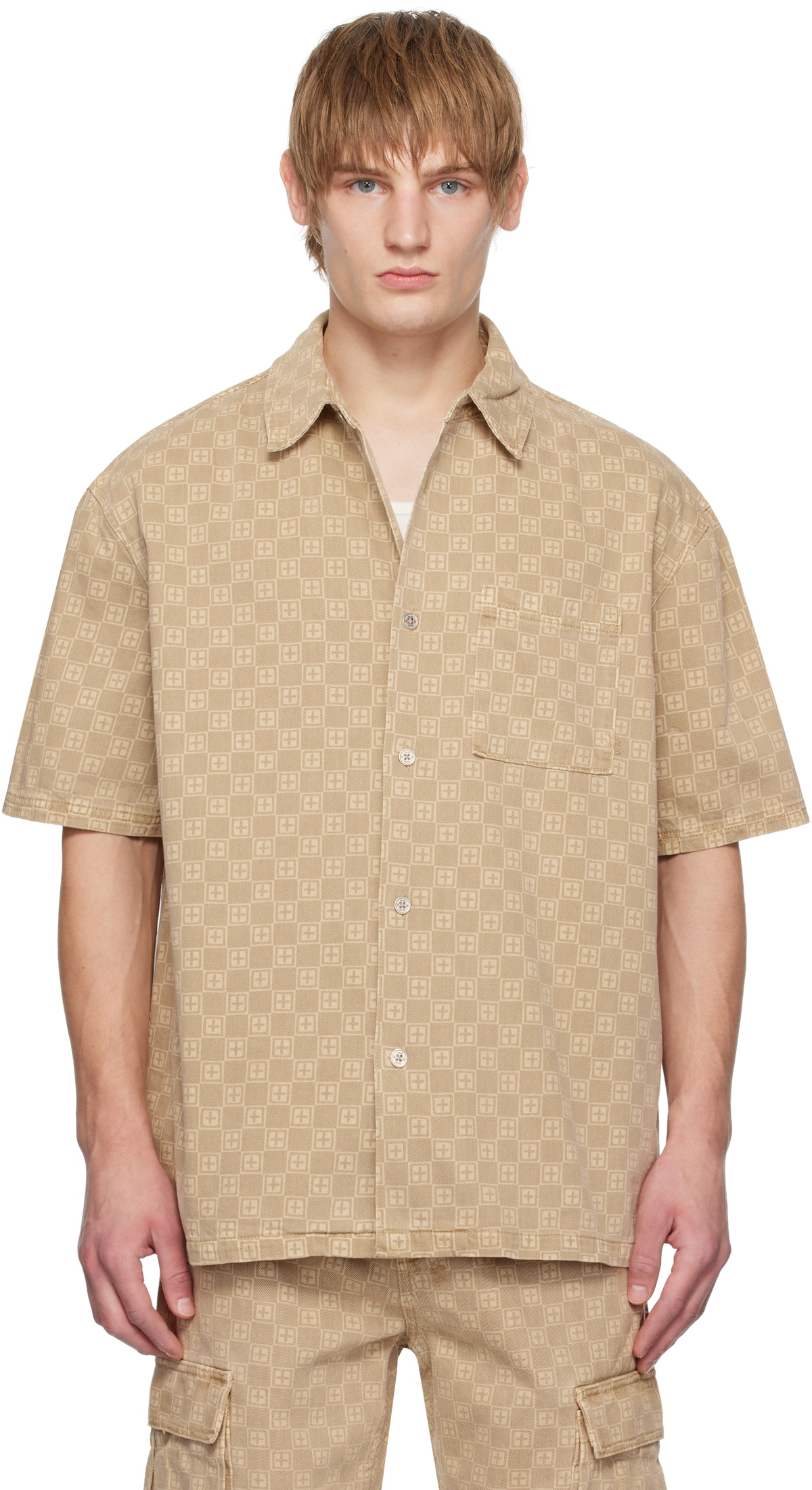 Ksubi Tan Box Denim Shirt Ksubi