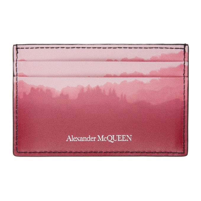 Photo: Alexander McQueen Burgundy and Pink Gradient Card Holder