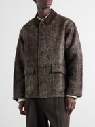 Kartik Research - Suede-Trimmed Yak and Silk-Blend Twill Jacket - Brown