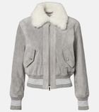 Thom Browne Shearling-trimmed suede jacket