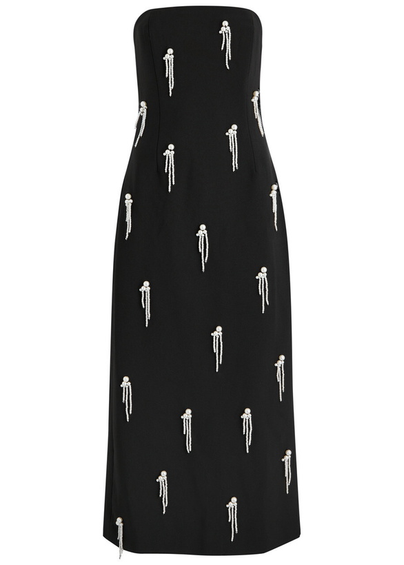 Photo: Odd Muse The Ultimate Muse Strapless Pearl-embellished Midi Dress Black