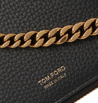 TOM FORD - Chain-Embellished Full-Grain Leather Zip-Around Wallet - Men - Black