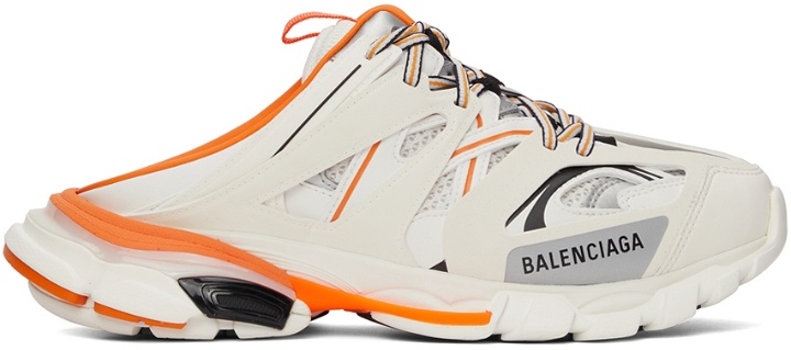 Photo: Balenciaga White & Orange Track Mule Sneakers