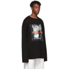 Juun.J Black Graphic Print Long-Sleeve T-Shirt