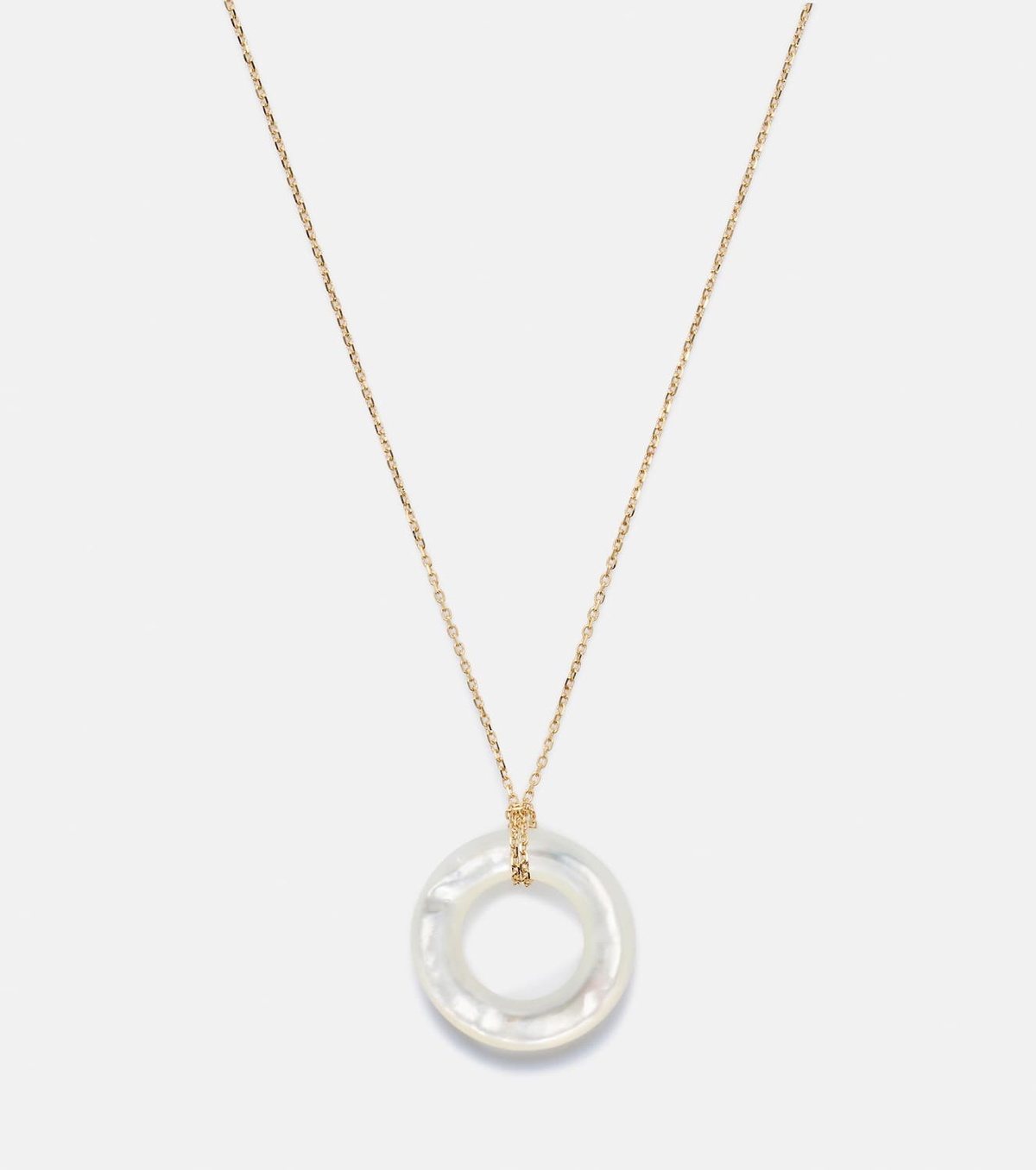 Mateo 14kt gold pendant necklace with mother-of-pearl