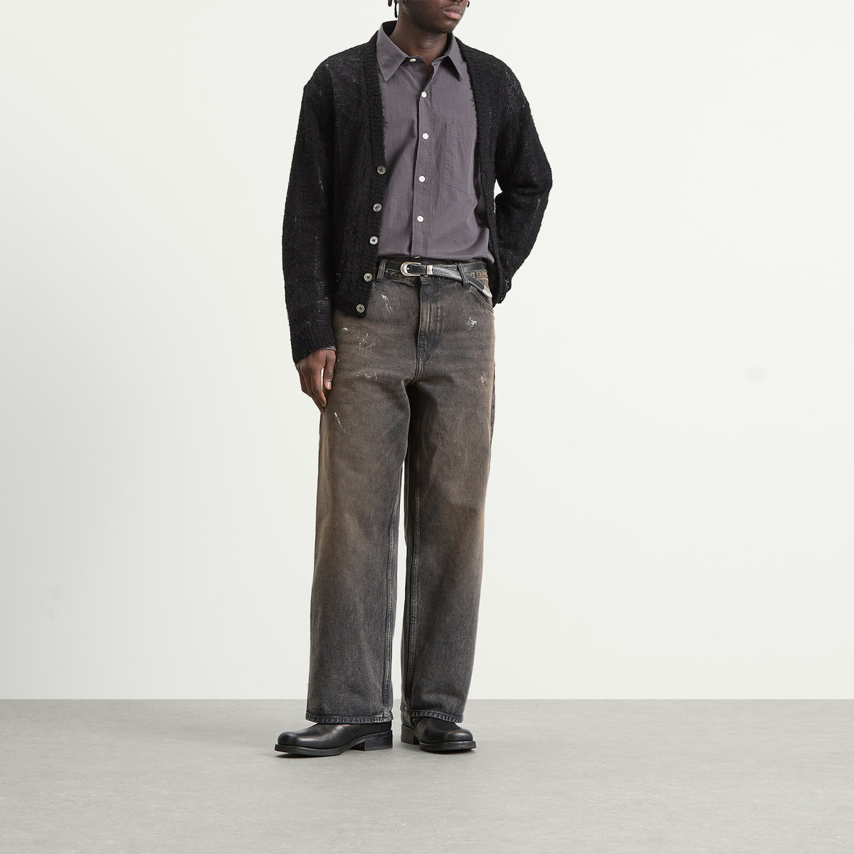 Our Legacy Men's Linen Academy Cardigan in Black