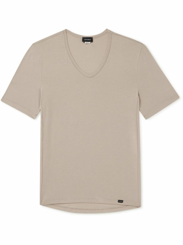 Photo: Hanro - Natural Function Stretch-Lyocell and Cotton-Blend Jersey T-Shirt - Brown