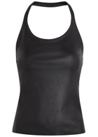Stouls Cherry Halterneck Stretch-leather top Black