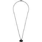 We11done Black Oval Logo Necklace
