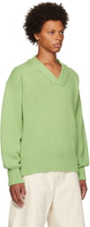 Jil Sander Green Rib Sweater