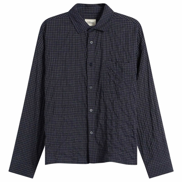 Photo: Ronning Men's Japanese Shirt in Navy Grid