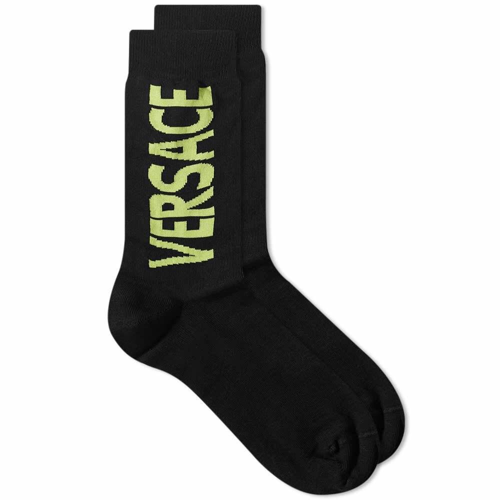 Versace Men's Logo Sock in Black Versace