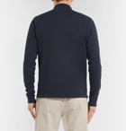 Folk - Loopback Cotton-Jersey Half-Zip Sweatshirt - Blue