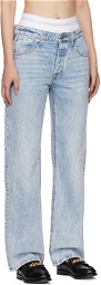 Alexander Wang Blue Elastic Brief Layer Jeans