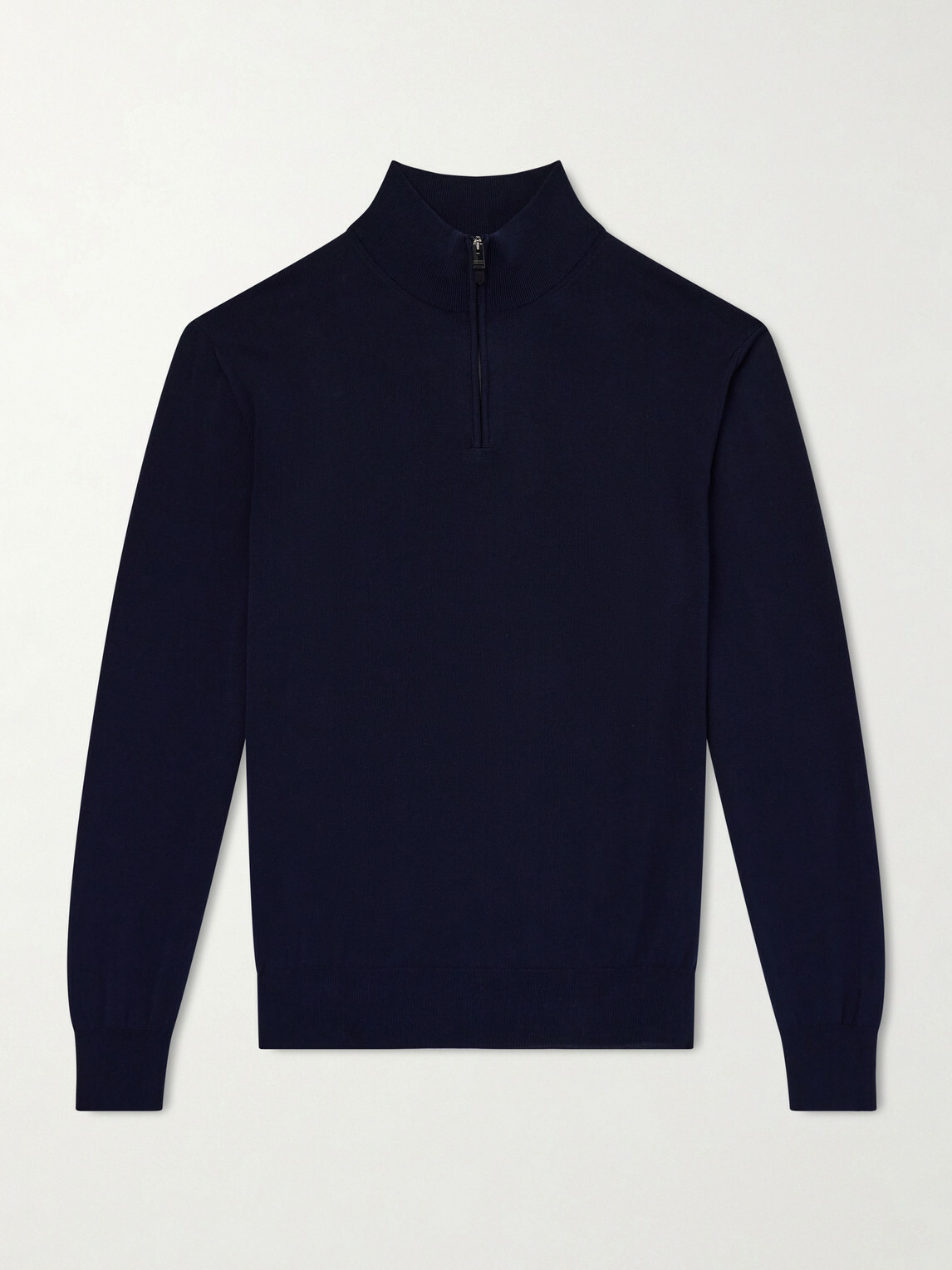 Canali - Cotton Half-Zip Sweater - Blue