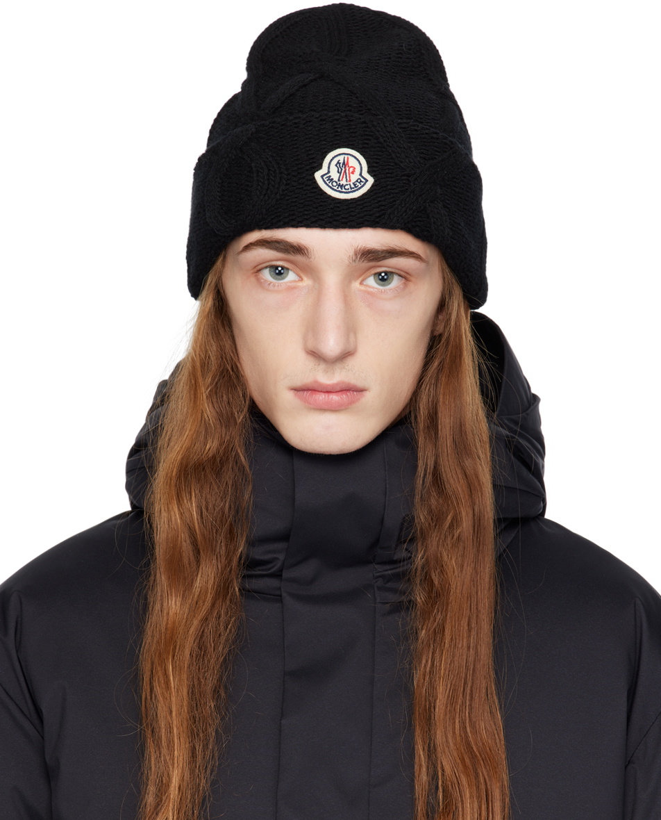 【関税&送料込み】Moncler Black Virgin Wool Beanie Moncler Black Wool Beanie Moncler