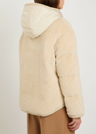 Moncler Ciboulette Braided-trim Padded Fleece Parka Coat Cream