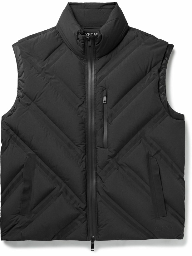 Photo: Zegna - Quilted Padded Nylon Down Gilet - Black