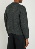 Mki Miyuki Zoku Logo-embroidered Brushed Knit Jumper Charcoal