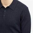 Wax London Men's Naples Knit Polo Shirt in Midnight