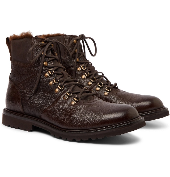 Photo: Cheaney - Ingleborough Shearling-Lined Full-Grain Leather Boots - Brown