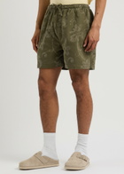 Ymc Shorty Printed Stretch-cotton Shorts Khaki