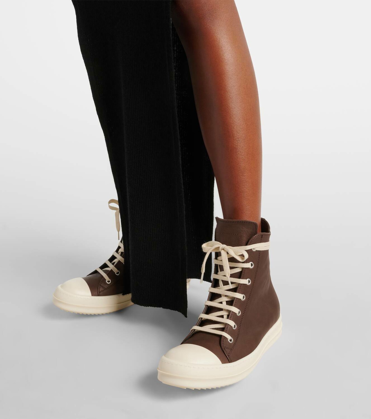 関税負担なし◆RICK OWENS◆PORTERVILLE ハイトップスニーカー Rick Owens Leather Porterville High-Top Sneakers | Harrods US