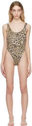 Reina Olga Beige Funky One-Piece Swimsuit