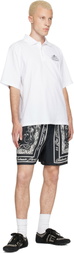 BALMAIN White Printed 'Balmain Vine' Polo