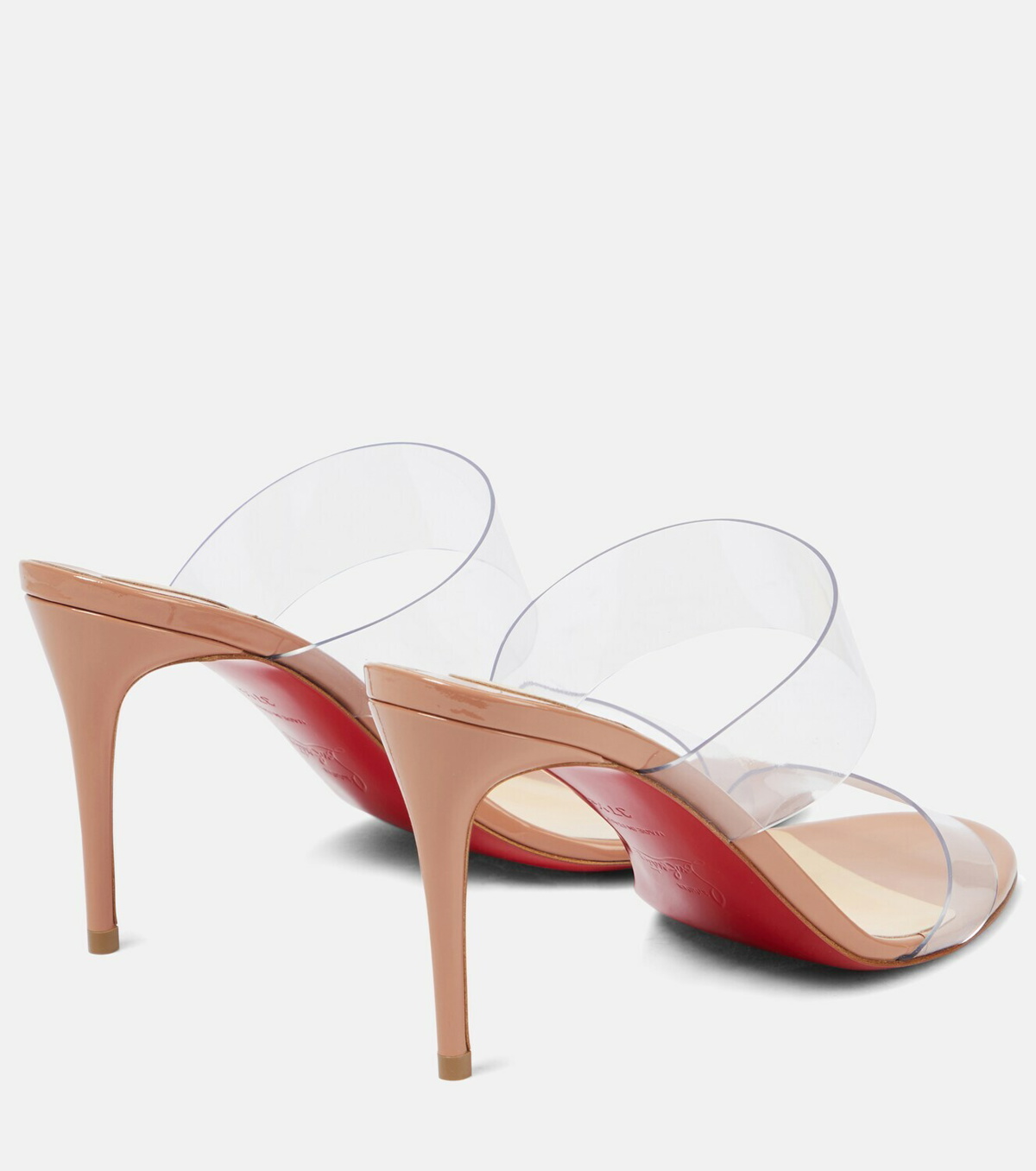 Shop Christian Louboutin Just Nothing 85 PVC & Leather Mules