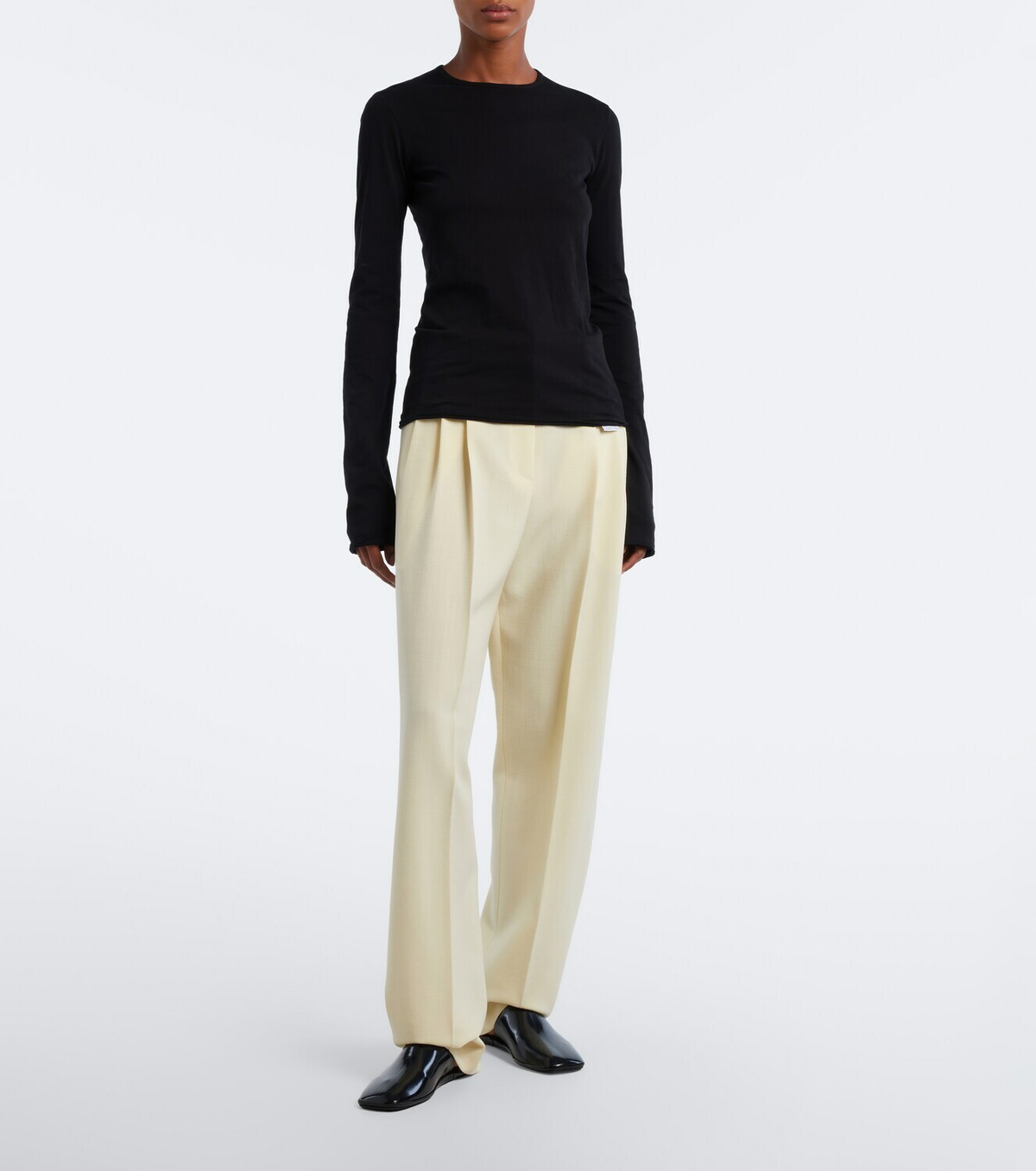 Calvin Klein Collection Cora wool and cotton canvas straight pants
