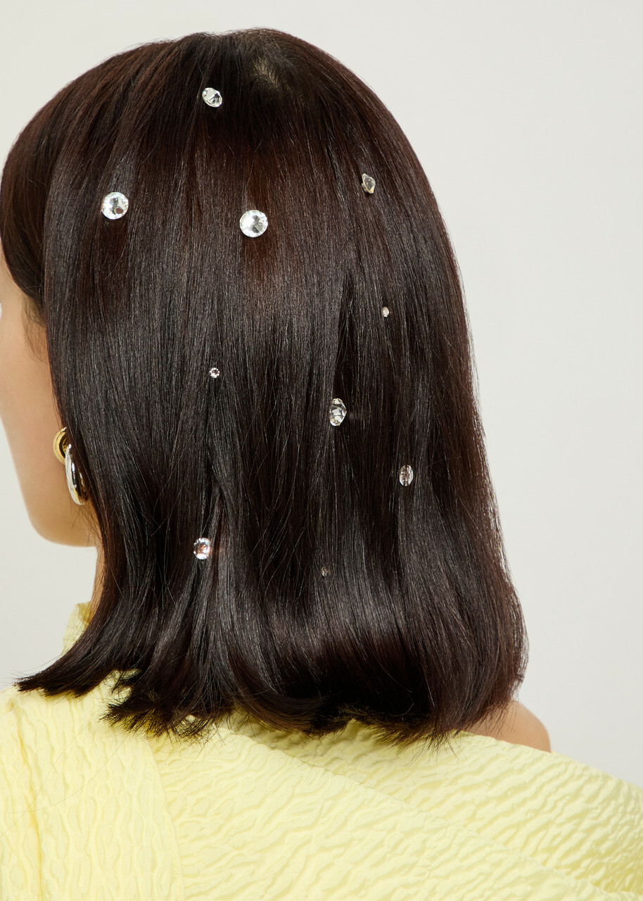 Jennifer Behr Kira Crystal-embellished Hair Magnets - set of ten - Silver - One Size