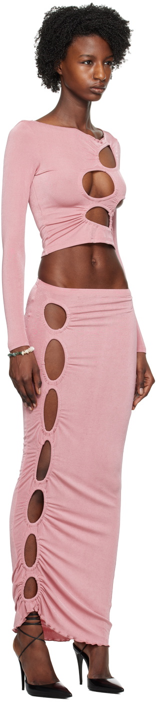TYRELL SSENSE Exclusive Pink Long Sleeve T-Shirt & Midi Skirt Set