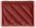 Gucci Red & Pink GG Marmont Bifold Card Holder