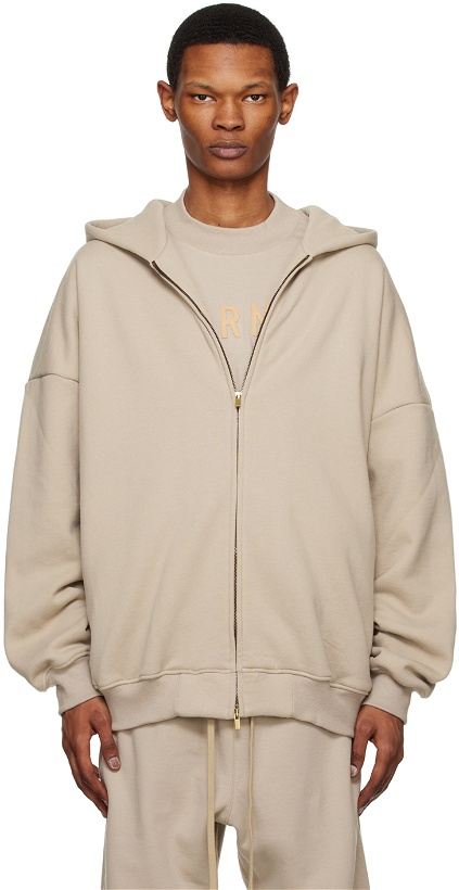 Photo: Fear of God Taupe Zip Hoodie