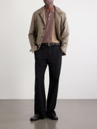 Beams Plus - Jacquard-Knit Ramie and Cotton-Blend Polo Shirt - Brown