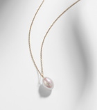 Mateo 14kt gold pendant necklace with pearl and diamond