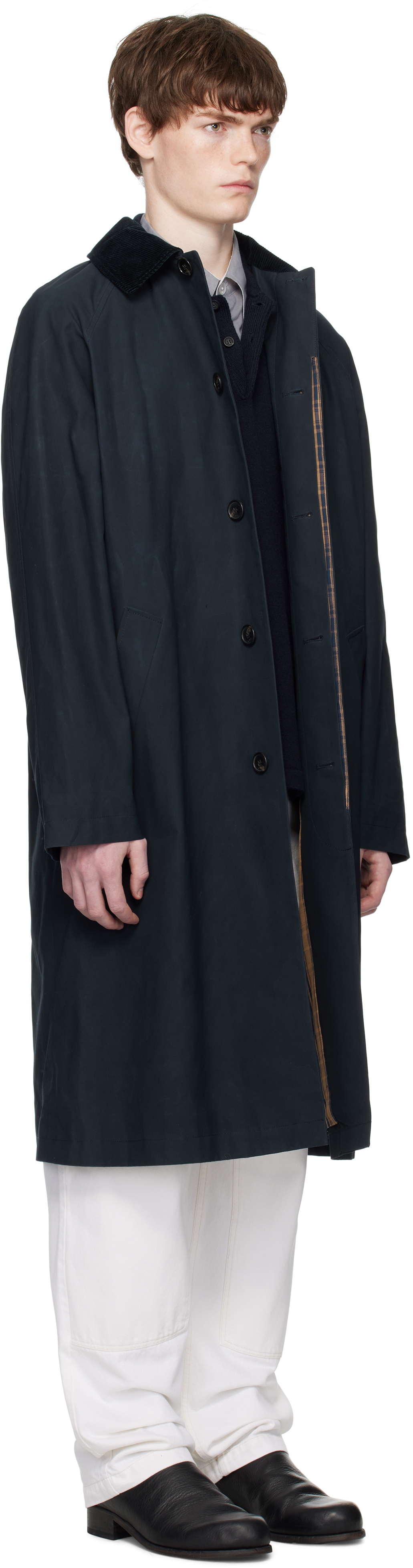 A.P.C. Navy Gaspard Mac Raincoat