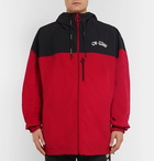 Off-White - Oversized Printed Two-Tone Shell Hooded Jacket - Men - Red