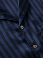Derek Rose - Brindisi 92 Striped Silk-Satin Pyjama Set - Blue