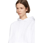 SJYP White Panelled Logo Hoodie