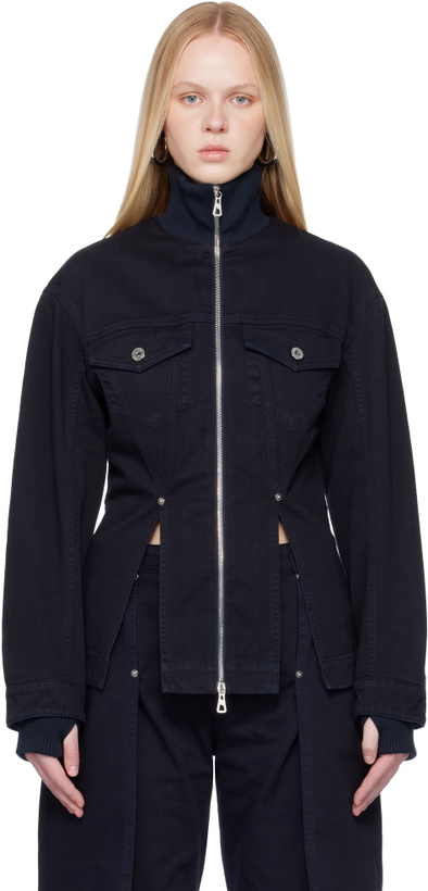 Photo: Jean Paul Gaultier Navy 'The Slit' Denim Jacket