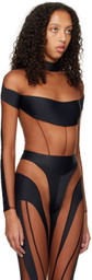Mugler Black Illusion Sheer Bodysuit