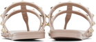 Valentino Garavani Taupe Rockstud Thong Sandals