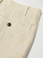Sunspel - Straight-Leg Pleated Linen Suit Trousers - Neutrals