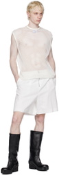 LGN Louis Gabriel Nouchi White Paper Clip Shorts