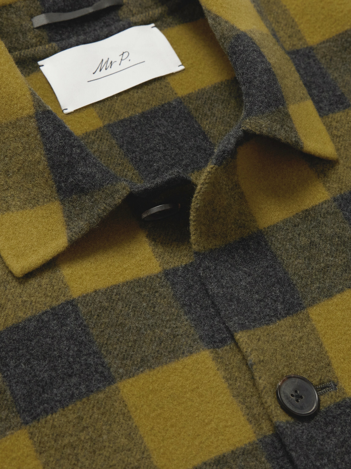 Mr P. - Checked Double-Faced Wool and Cashmere-Blend Chore Jacket - Green