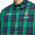 Men's AAPE Now Checked Shirt in Navy (Green)